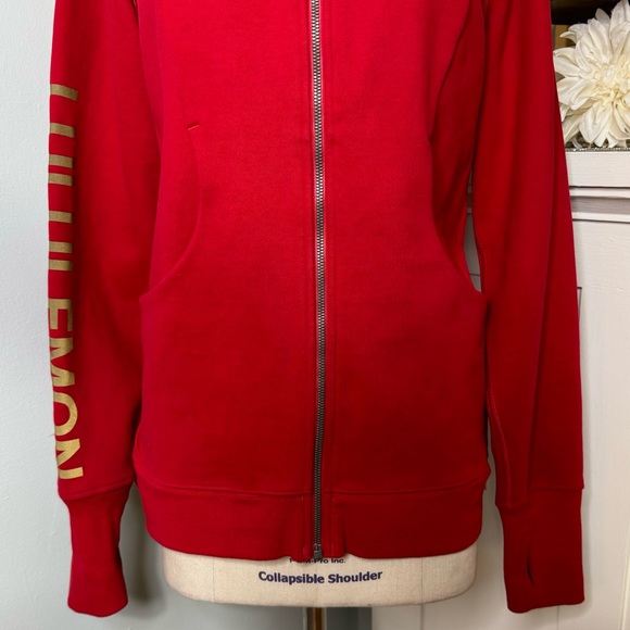 Lululemon Scuba Hoodie Cotton Fleece Jacket Lunar New Year Dark Red 12 Nwt - Picture 5 of 11